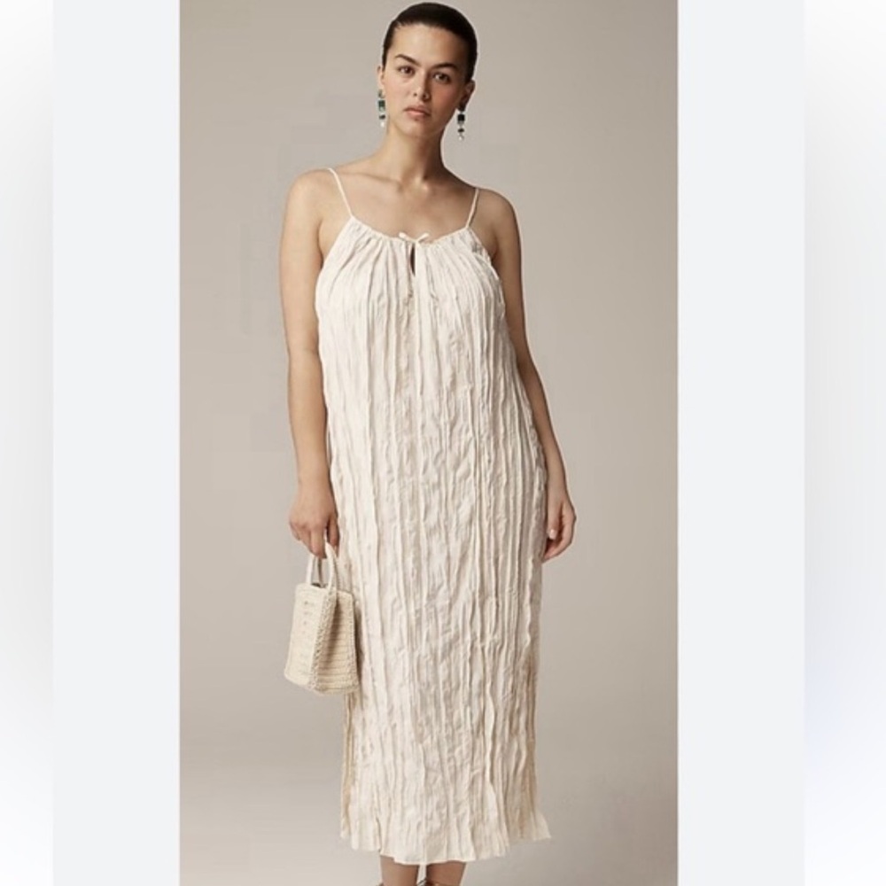 J. Crew Ivory Textured Maxi Dress